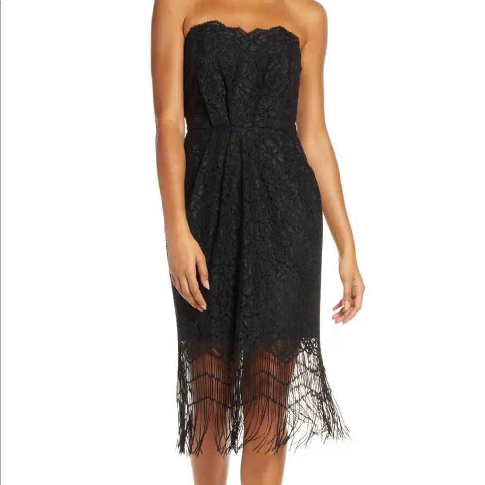 Lacy fringed formal dress